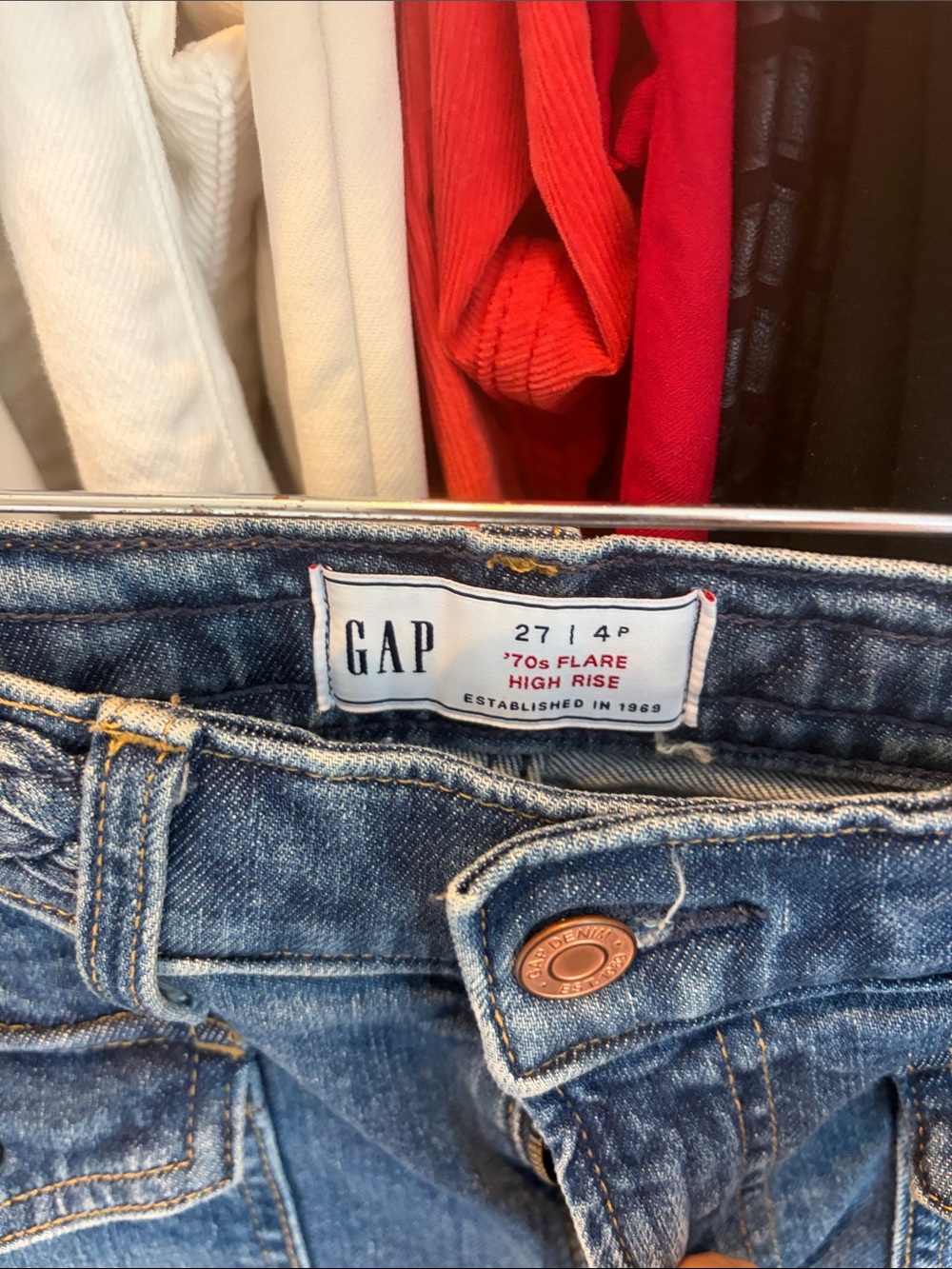 GAP Blue '70s Flare High Rise Jeans